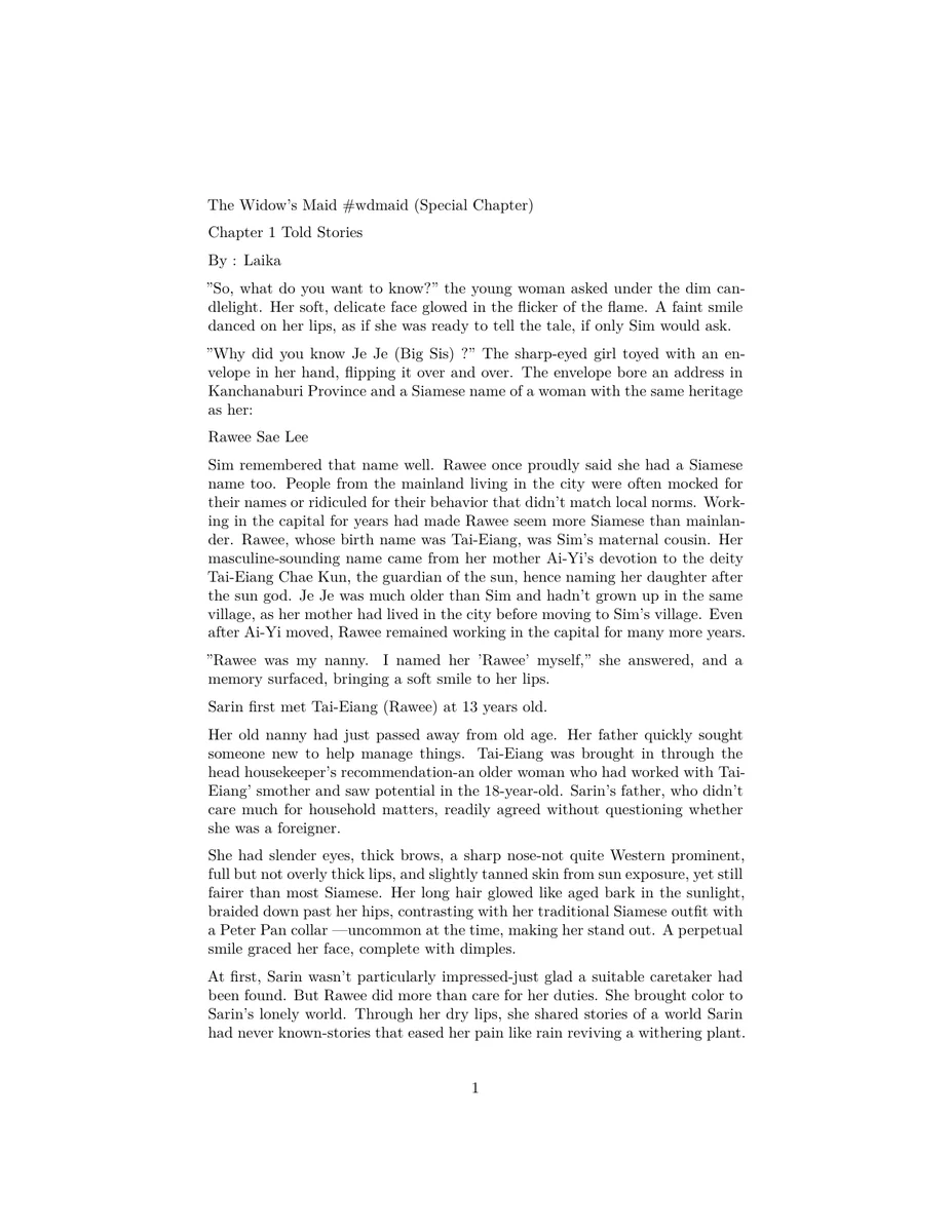 The widow’s maid - Special Chapter